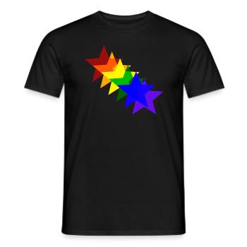Bunte Sterne Regenbogen Geschenkidee - Männer T-Shirt - Schwarz - Vorne - AI Model Male 178 light (178cm)