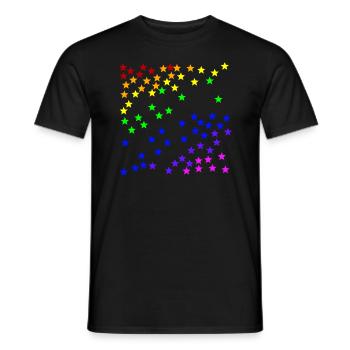 Sterne Regenbogen Geschenkidee bunt farbenfroh - Männer T-Shirt - Schwarz - Vorne - AI Model Male 178 light (178cm)