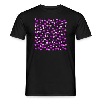 Sterne rosa pink rosarot Geschenkidee - Männer T-Shirt - Schwarz - Vorne - AI Model Male 178 light (178cm)