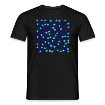 Stars light blue dark blue gift idea - Men's T-Shirt - black - Front - AI Model Male 178 light (178cm)