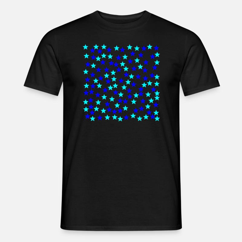 Sterne hellblau dunkelblau Geschenkidee - Männer T-Shirt - Schwarz