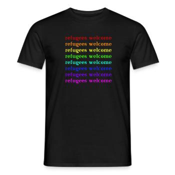Idée cadeau de bienvenue pour les réfugiés - T-shirt homme - noir - Devant - AI Model Male 178 light (178cm)