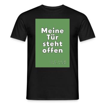Meine Tür steht offen - Männer T-Shirt - Schwarz - Vorne - AI Model Male 178 light (178cm)