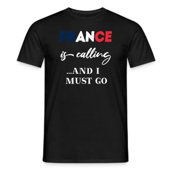 France is calling Geschenkidee Frankreich - Männer T-Shirt - Schwarz - Vorne - AI Model Male 178 light (178cm)