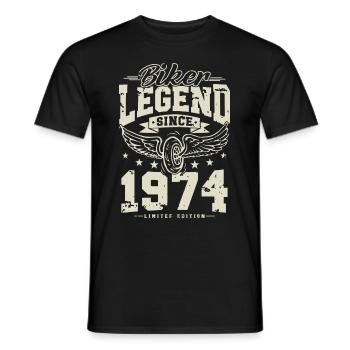 Légende des motards depuis 1974 - T-shirt homme - noir - Devant - AI Model Male 178 light (178cm)
