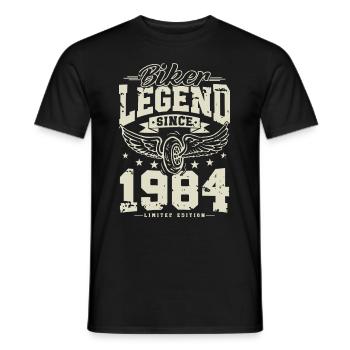 Légende du motard depuis 1984 - T-shirt homme - noir - Devant - AI Model Male 178 light (178cm)