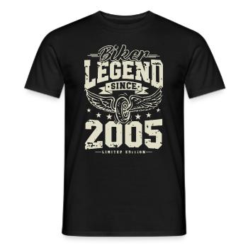 Légende du motard depuis 2005 - T-shirt homme - noir - Devant - AI Model Male 178 light (178cm)