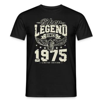 Légende des motards depuis 1975 - T-shirt homme - noir - Devant - AI Model Male 178 light (178cm)