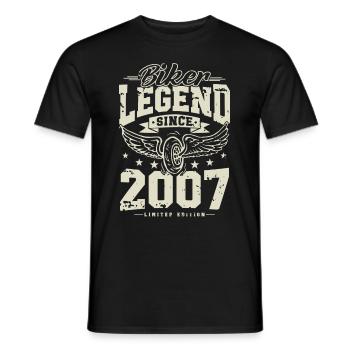 Légende du motard depuis 2007 - T-shirt homme - noir - Devant - AI Model Male 178 light (178cm)