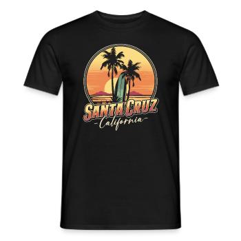 Santa Cruz, California - Men's T-Shirt - black - Front - AI Model Male 178 light (178cm)