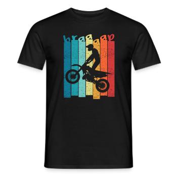 moto dirtbike motocross motocross - T-shirt homme - noir - Devant - AI Model Male 178 light (178cm)