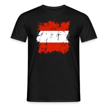 Drapeau de l’Autriche Drapeau autrichien AT - T-shirt homme - noir - Devant - AI Model Male 178 light (178cm)