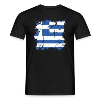 Grèce Drapeau Hellas Athènes Drapeau grec - T-shirt homme - noir - Devant - AI Model Male 178 light (178cm)