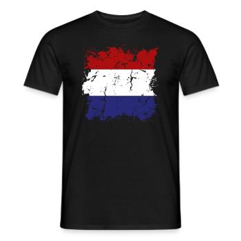 Pays-Bas Drapeau Hollande Drapeau néerlandais - T-shirt homme - noir - Devant - AI Model Male 178 light (178cm)