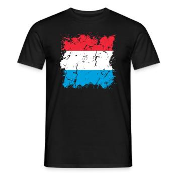 Drapeau luxembourgeois Drapeau luxembourgeois Accueil - T-shirt homme - noir - Devant - AI Model Male 178 light (178cm)
