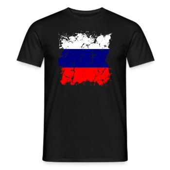 Russia Flag Vintage Russian Flag Used Look - Men's T-Shirt - black - Front - AI Model Male 178 light (178cm)