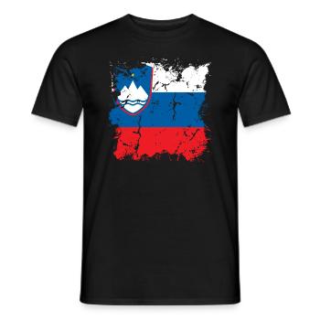Slovenia Flag Balkan Slovenian Flag Vintage - Men's T-Shirt - black - Front - AI Model Male 178 light (178cm)