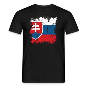 Slovaquie drapeau slovaque vintage drapeau slovaque - T-shirt homme - noir - Devant - AI Model Male 178 light (178cm)