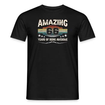 Rétro Vintage 66 ans d’être génial - T-shirt homme - noir - Devant - AI Model Male 178 light (178cm)
