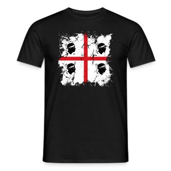 Sardinien Flagge Sardische Fahne Sardegna Fahne - Männer T-Shirt - Schwarz - Vorne - AI Model Male 178 light (178cm)