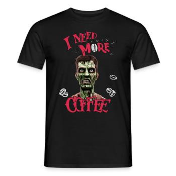 Lustiges Kaffee Design mit Zombie - Männer T-Shirt - Schwarz - Vorne - AI Model Male 178 light (178cm)