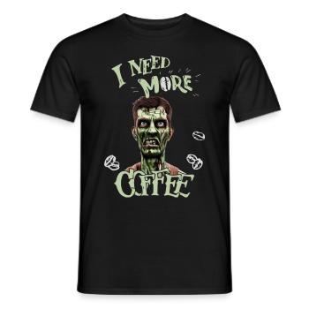 Lustiges Kaffee Design mit Zombie - Männer T-Shirt - Schwarz - Vorne - AI Model Male 178 light (178cm)