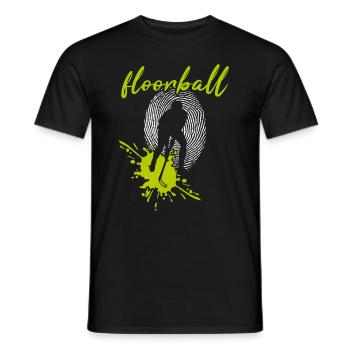 Floorball Floorball FLOORBALL PLAYER Floorballer - Men's T-Shirt - black - Front - AI Model Male 178 light (178cm)