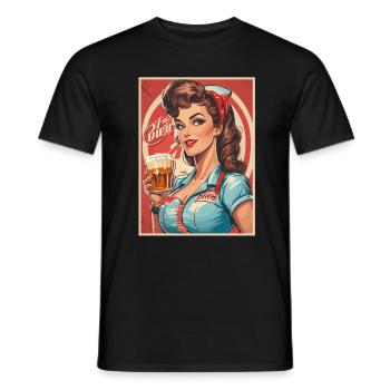 Pin Up Girl Diner Retro Vintage - Männer T-Shirt - Schwarz - Vorne - AI Model Male 178 light (178cm)