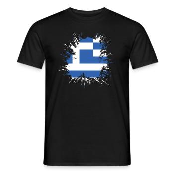 Griechenland Flagge Hellas Athen Griechische Fahne - Männer T-Shirt - Schwarz - Vorne - AI Model Male 178 light (178cm)