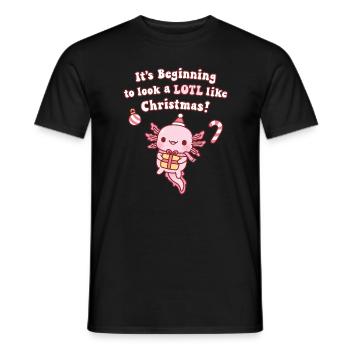 Axolotl commence à ressembler à Noël - T-shirt homme - noir - Devant - AI Model Male 178 light (178cm)