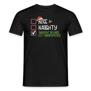 Noël drôle drôle humour Noël dire - T-shirt homme - noir - Devant - AI Model Male 178 light (178cm)