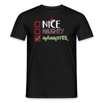 Weihnachten Humor Lustig Nice Naughty Gangster - Männer T-Shirt - Schwarz - Vorne - AI Model Male 178 light (178cm)