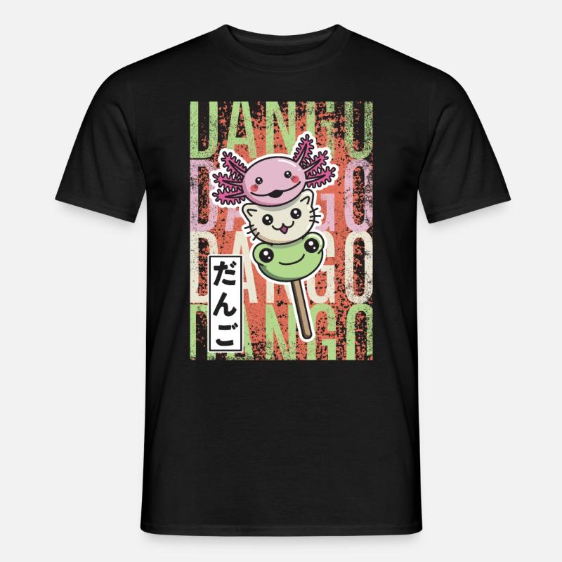 Dango Kawaii axolotl cat frog - Men’s T-shirt - black