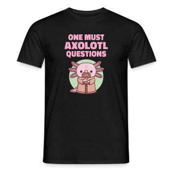 Drôle de questions sur l’axolotl - T-shirt homme - noir - Devant - AI Model Male 178 light (178cm)