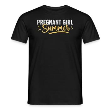 Pregnancy Reveal Pregnant Girl Summer Baby Shower - T-shirt homme - noir - Devant - AI Model Male 178 light (178cm)