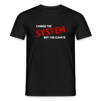 Student demo against climate change - Men's T-Shirt - black - Front - AI Model Male 178 light (178cm)