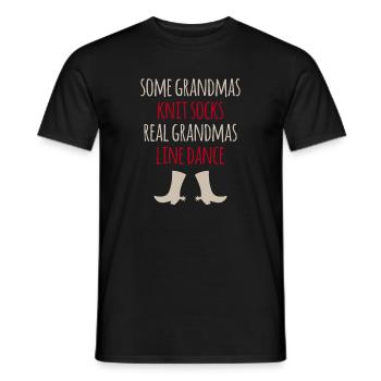 Linedance Line Dance Grandma Couple Dance Western Dance - Men's T-Shirt - black - Front - AI Model Male 178 light (178cm)