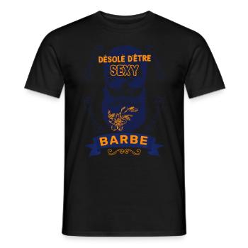 Désolé Je Suis Sexy Et Barbu Idée Cadeau Homme - T-shirt homme - noir - Devant - AI Model Male 178 light (178cm)
