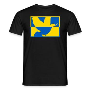 Ukrainische Flagge Friedenstaube - Männer T-Shirt - Schwarz - Vorne - AI Model Male 178 light (178cm)