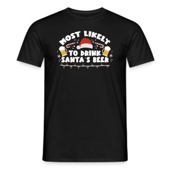 La bière de Noël la plus susceptible de boire la bière du Père Noël - T-shirt homme - noir - Devant - AI Model Male 178 light (178cm)