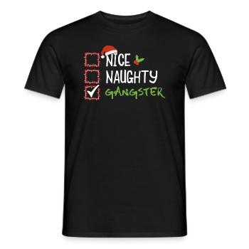 Weihnachten Humor Lustig Nice Naughty Gangster - Männer T-Shirt - Schwarz - Vorne - AI Model Male 178 light (178cm)