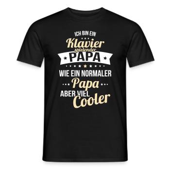 Klavierspielender Papa wie normaler Papa cooler - Männer T-Shirt - Schwarz - Vorne - AI Model Male 178 light (178cm)
