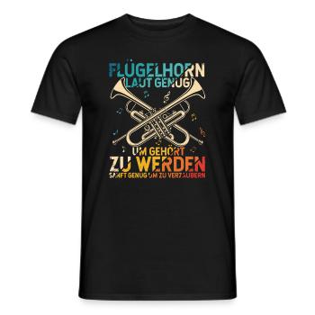 Flugelhorn Flugelhorn is funny statement - Men's T-Shirt - black - Front - AI Model Male 178 light (178cm)