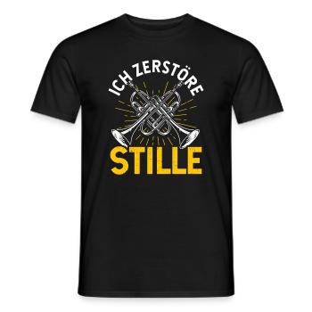 Bugle et bugle Je détruis le silence - T-shirt homme - noir - Devant - AI Model Male 178 light (178cm)