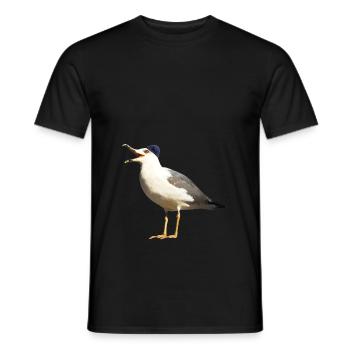 Seagull with cap - Men's T-Shirt - black - Front - AI Model Male 178 light (178cm)