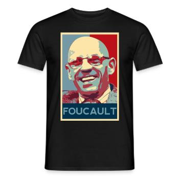 Michel Foucault - Männer T-Shirt - Schwarz - Vorne - AI Model Male 178 light (178cm)