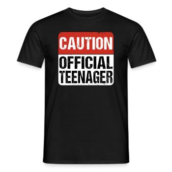 Caution Official Teenager - 13 years old - Men's T-Shirt - black - Front - AI Model Male 178 light (178cm)