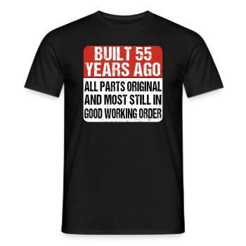 Built 55 Years Ago - 55 Birthday - Men's T-Shirt - black - Front - AI Model Male 178 light (178cm)