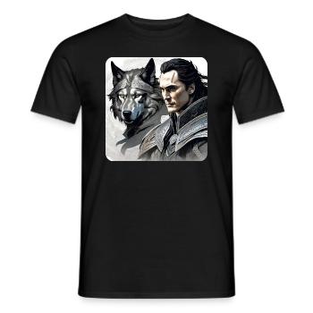 Loki with Fenri's Wolf Asgard Ragnarok - Men's T-Shirt - black - Front - AI Model Male 178 light (178cm)