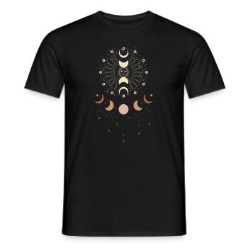 Occult symbol with sun and moon spiritual - Men's T-Shirt - black - Front - AI Model Male 178 light (178cm)